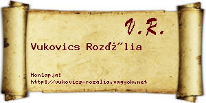 Vukovics Rozália névjegykártya